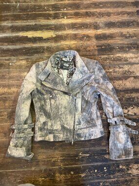 Acid wash Biker Jacket